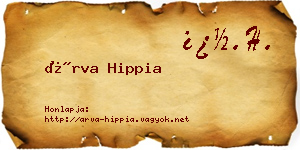 Árva Hippia névjegykártya